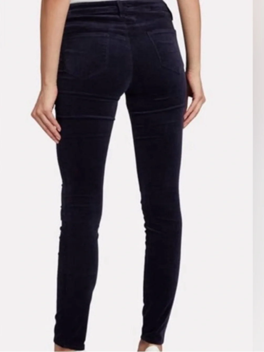 L'AGENCE Marguerite High Rise Skinny Velvet Noir Black Jeans 27 - Picture 3 of 15